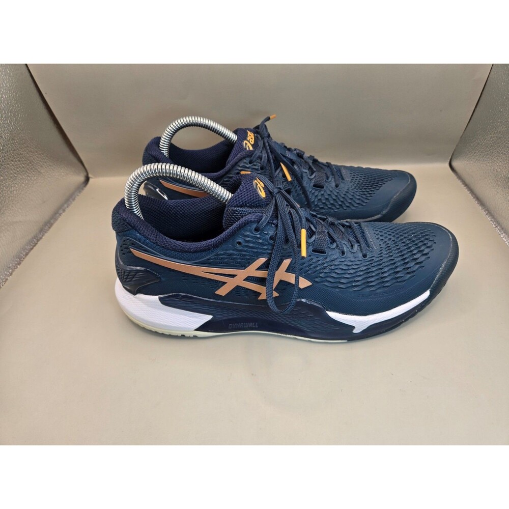 Asics Gel Resolution 9 Tennis Shoes Women's 8 Navy Blue Athletic Court Sneakers